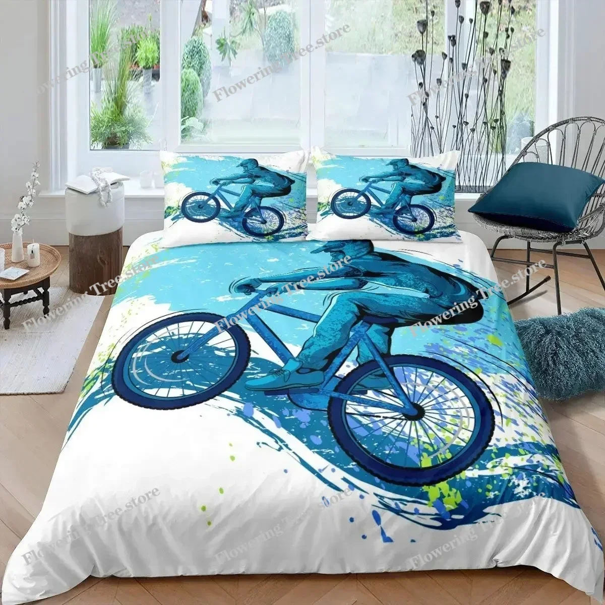 ชุดผ้าคลุมผ้านวมลายจักรยาน ไมโ - Mountain Biking Europe บทวิจารณ์และราคา